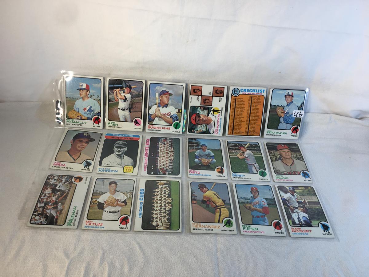 Lot of 18 Pcs Collector Vintage  MLB Baseball  Sport Trading Assorted Cards & Players - See Photos