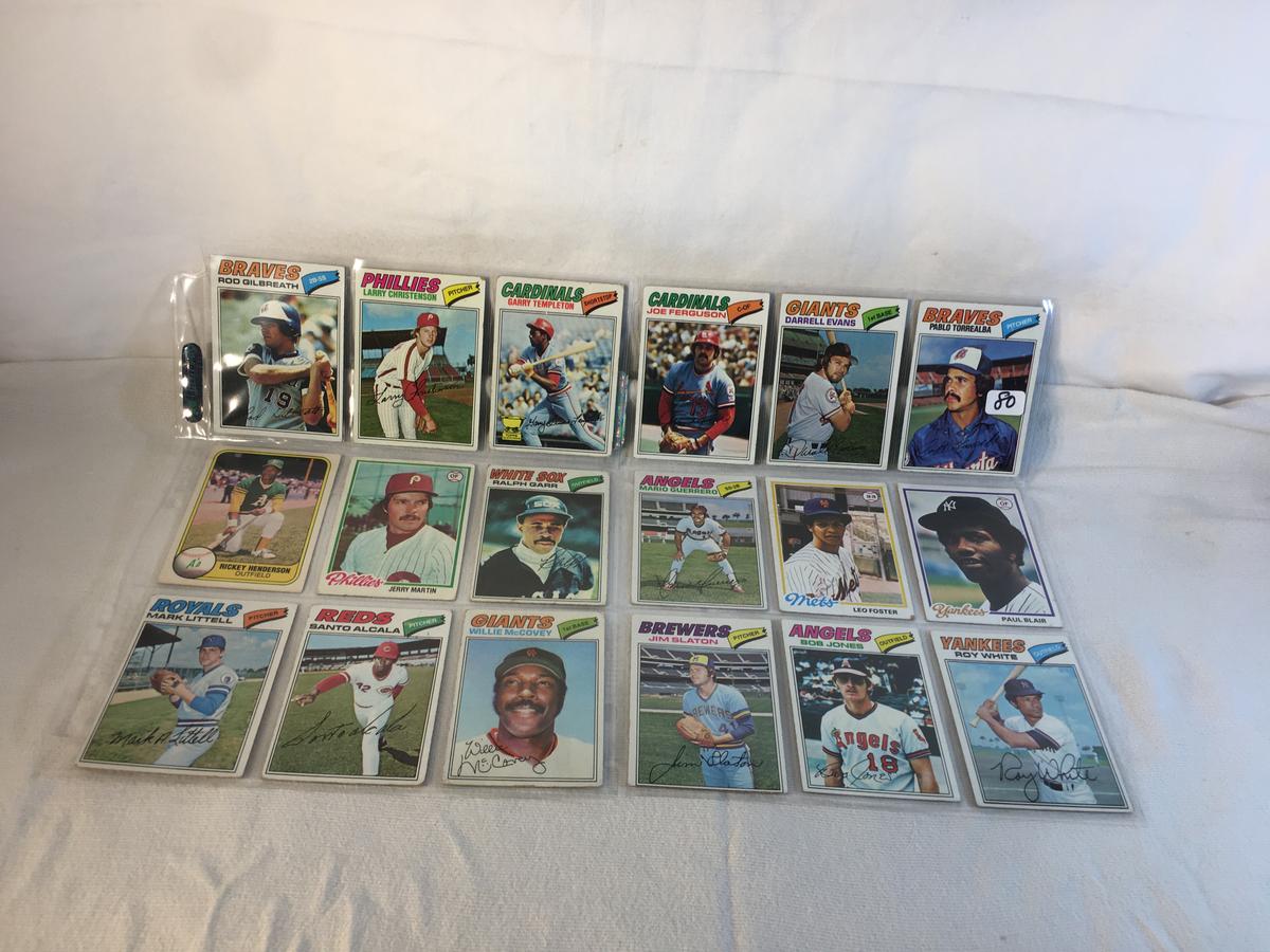 Lot of 18 Pcs Collector Vintage  MLB Baseball  Sport Trading Assorted Cards & Players - See Photos