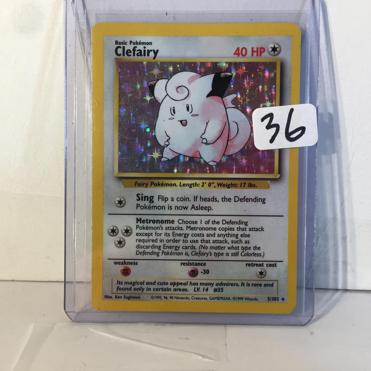 Collector 1999 Wizards Pokemon TCG Basic Clefairy HP40 Pokemon Trading Card Game 5/102