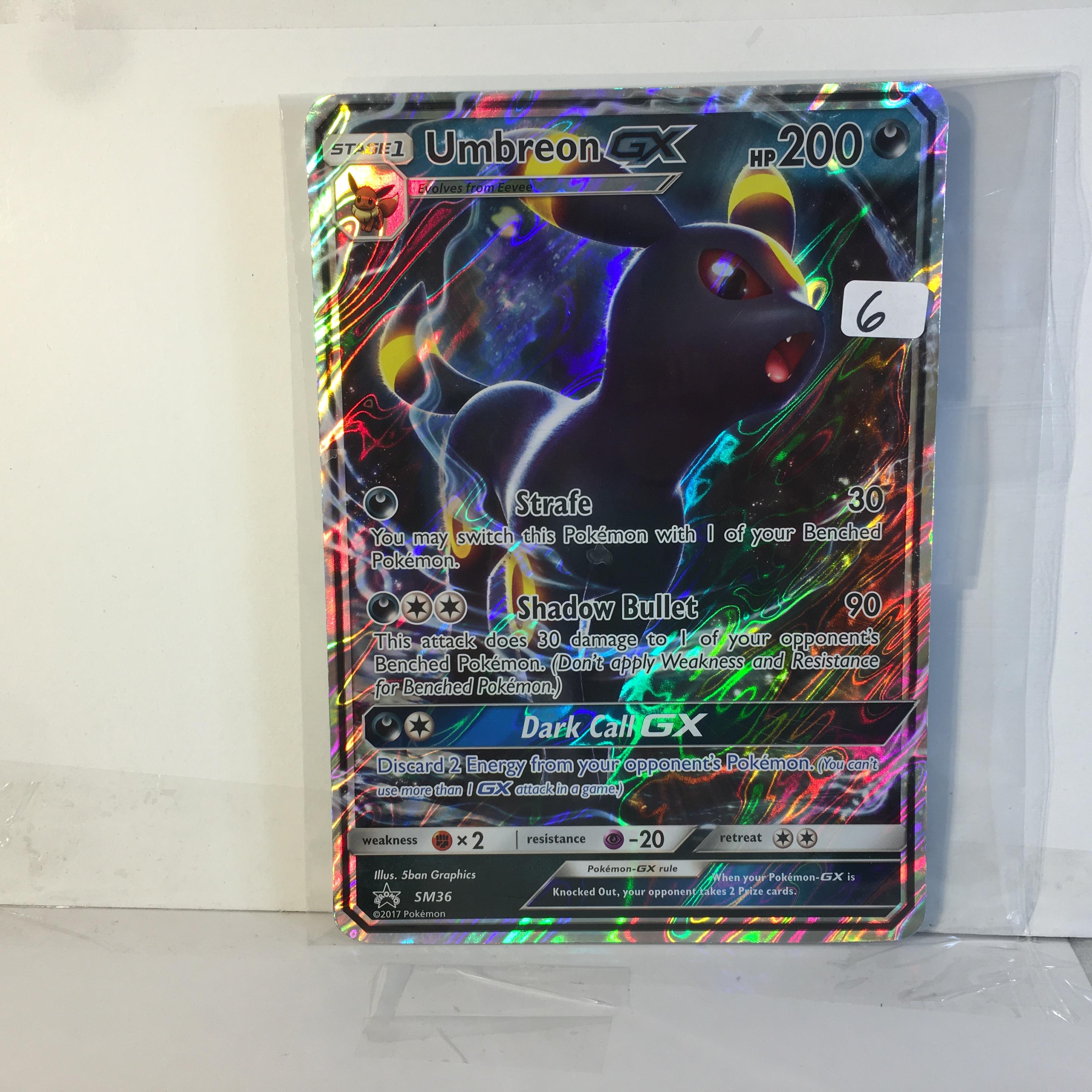 Collector Modern 2017 Large Pokemon Card Stage1 UmbreonGX HP200 Drak Call GX TCG Card SM36