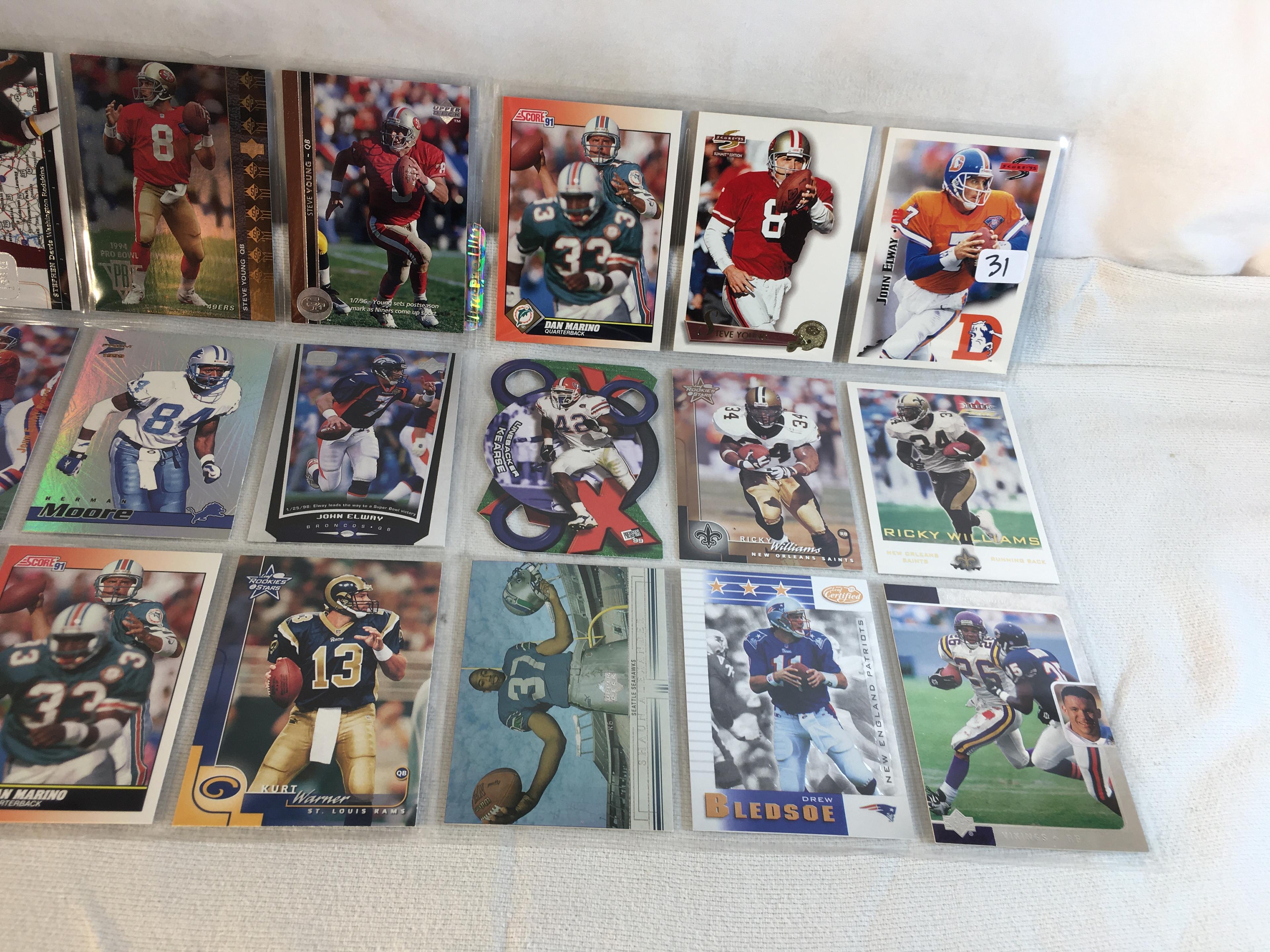 Lot of 18 Pcs Collector Modern NFL Football Sport Trading Assorted Cards & Players - See Pictures