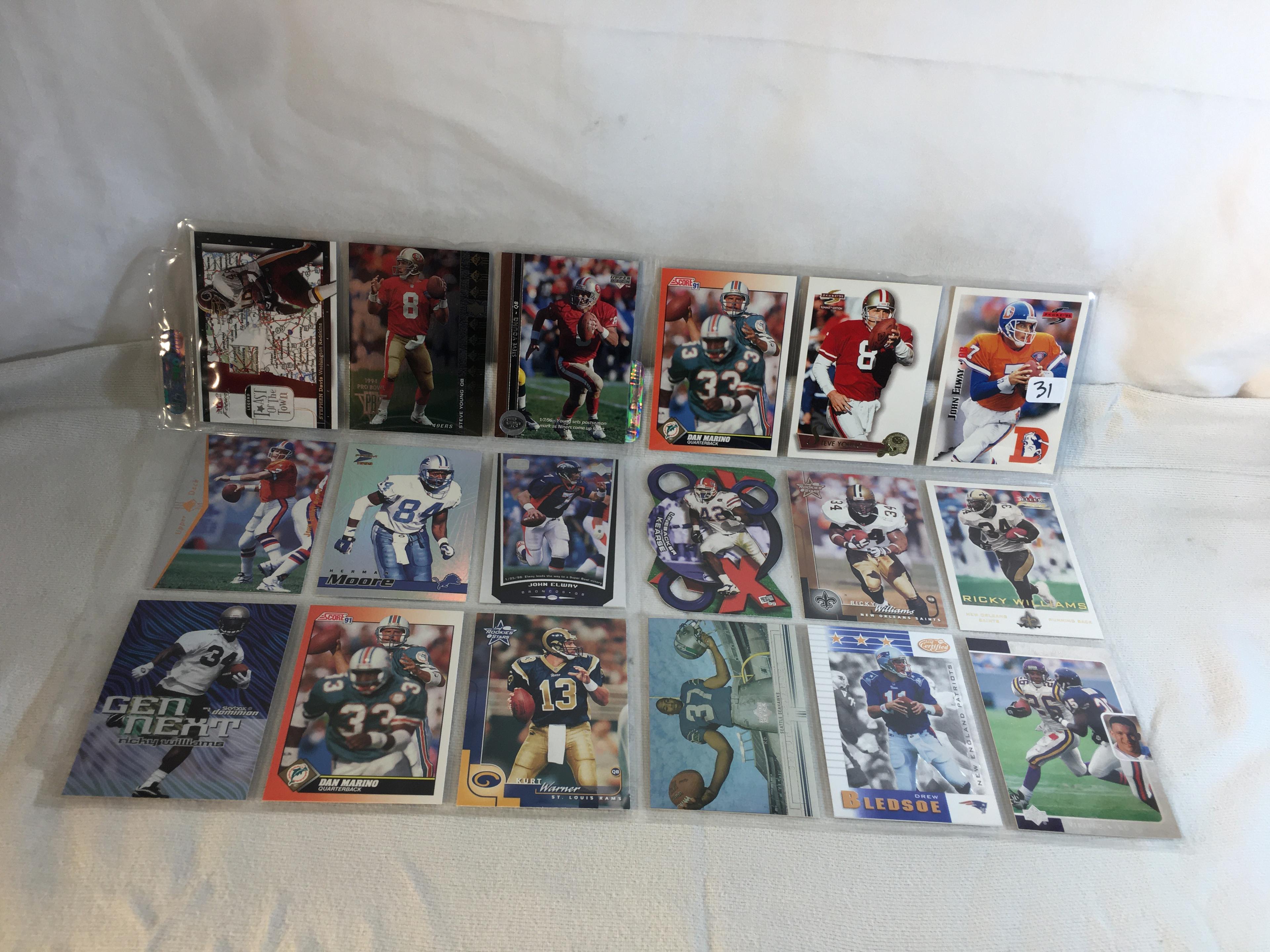 Lot of 18 Pcs Collector Modern NFL Football Sport Trading Assorted Cards & Players - See Pictures