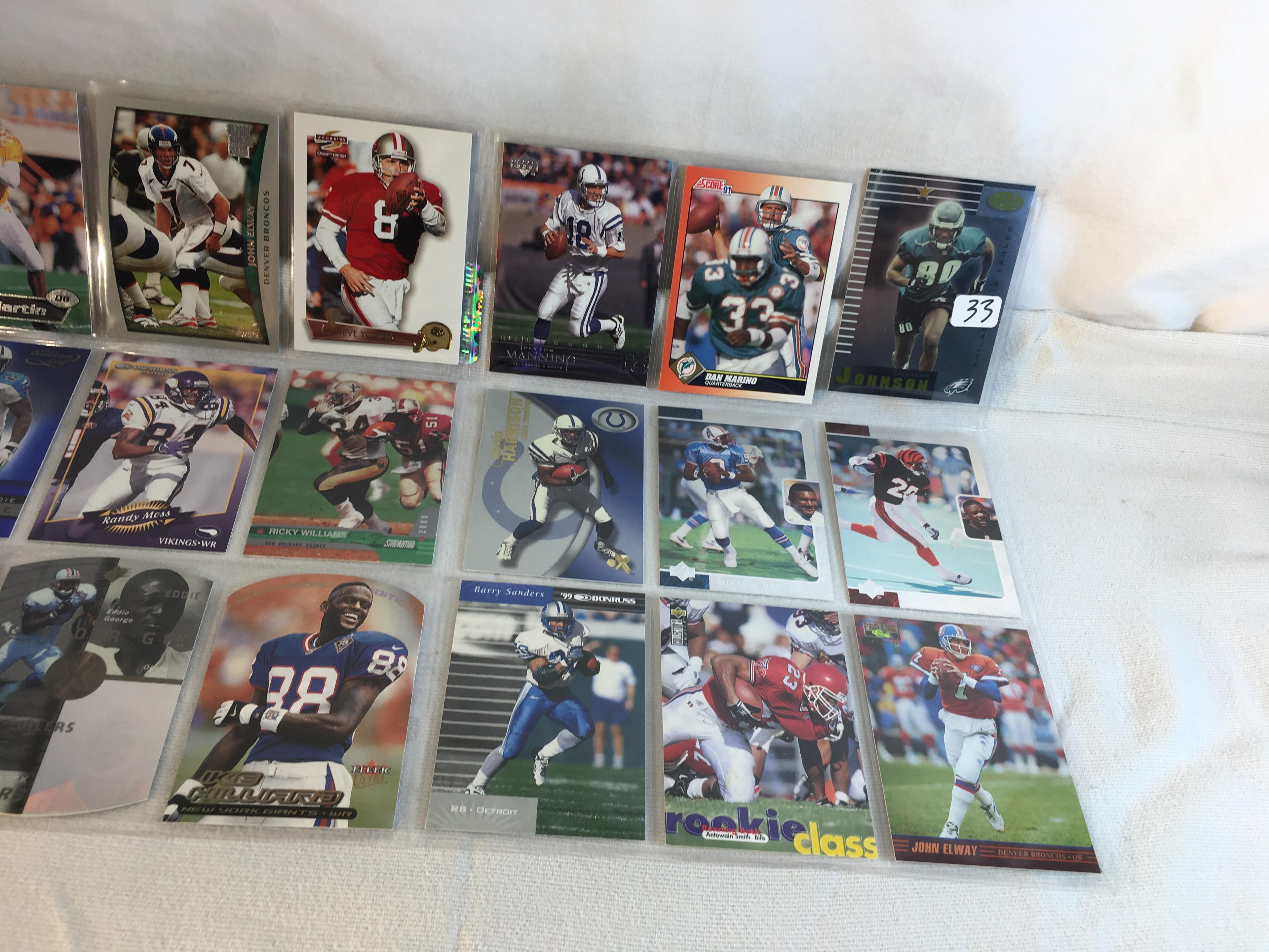 Lot of 18 Pcs Collector Modern NFL Football Sport Trading Assorted Cards & Players - See Pictures