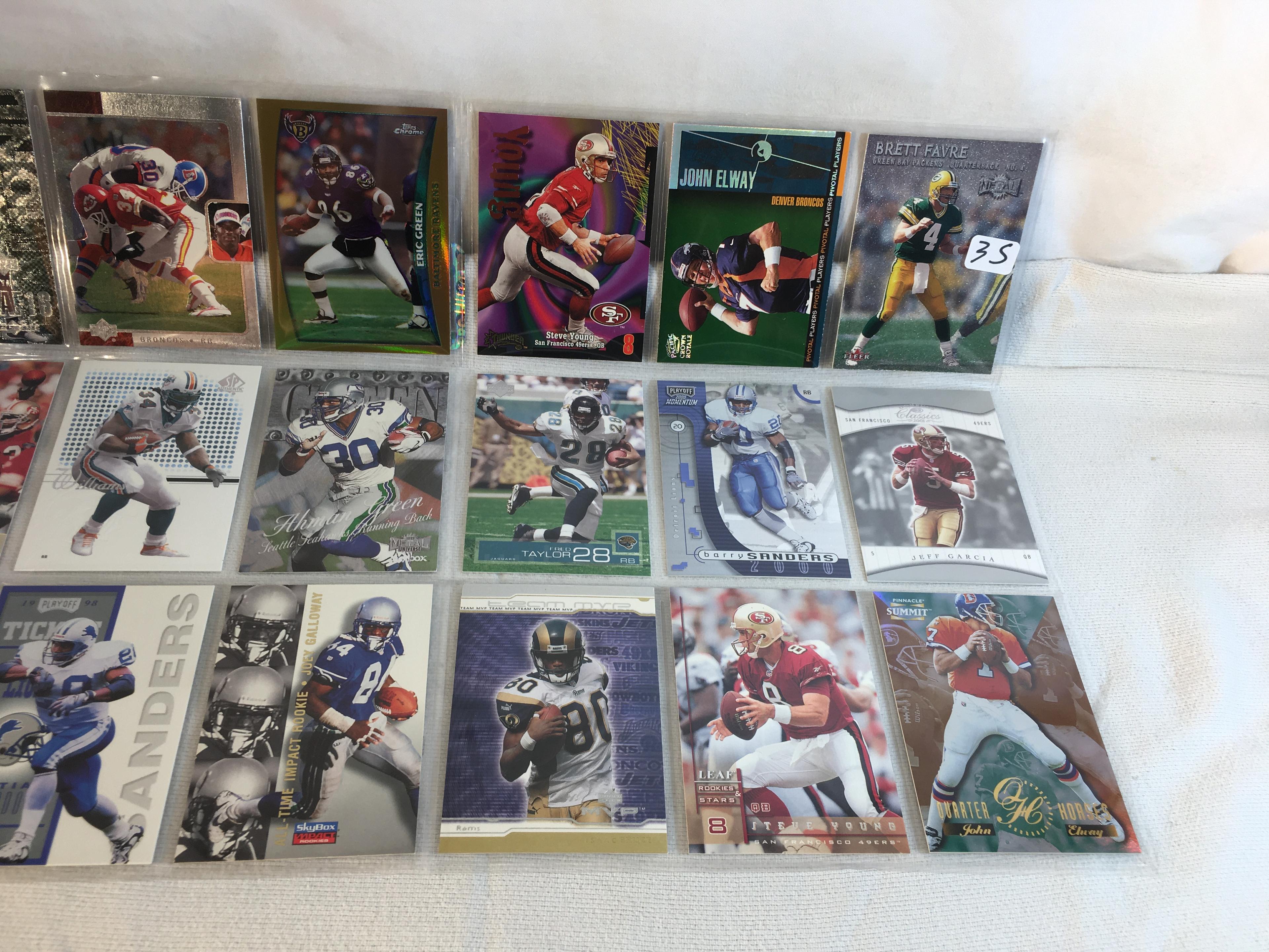 Lot of 18 Pcs Collector Modern NFL Football Sport Trading Assorted Cards & Players - See Pictures