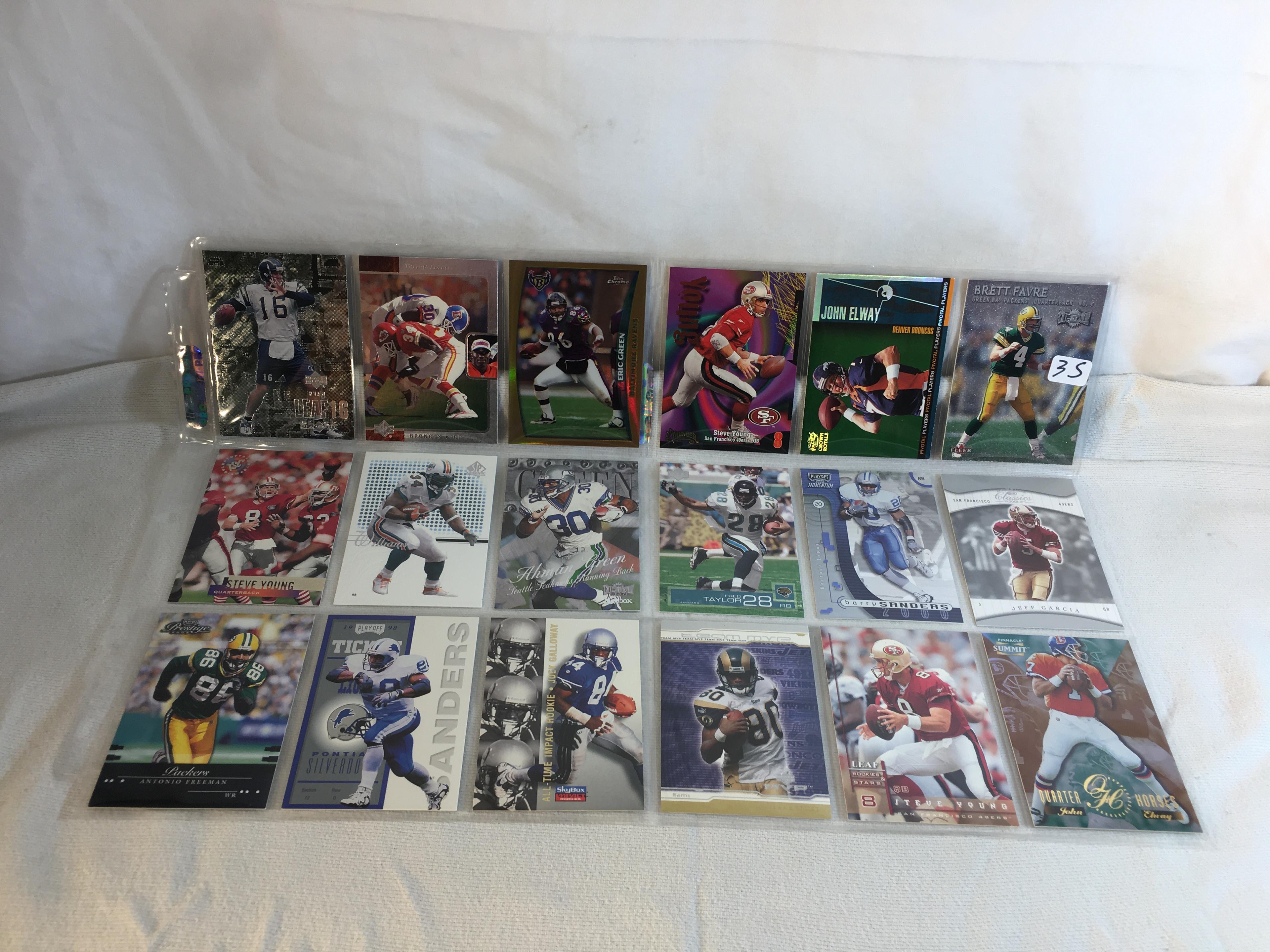 Lot of 18 Pcs Collector Modern NFL Football Sport Trading Assorted Cards & Players - See Pictures