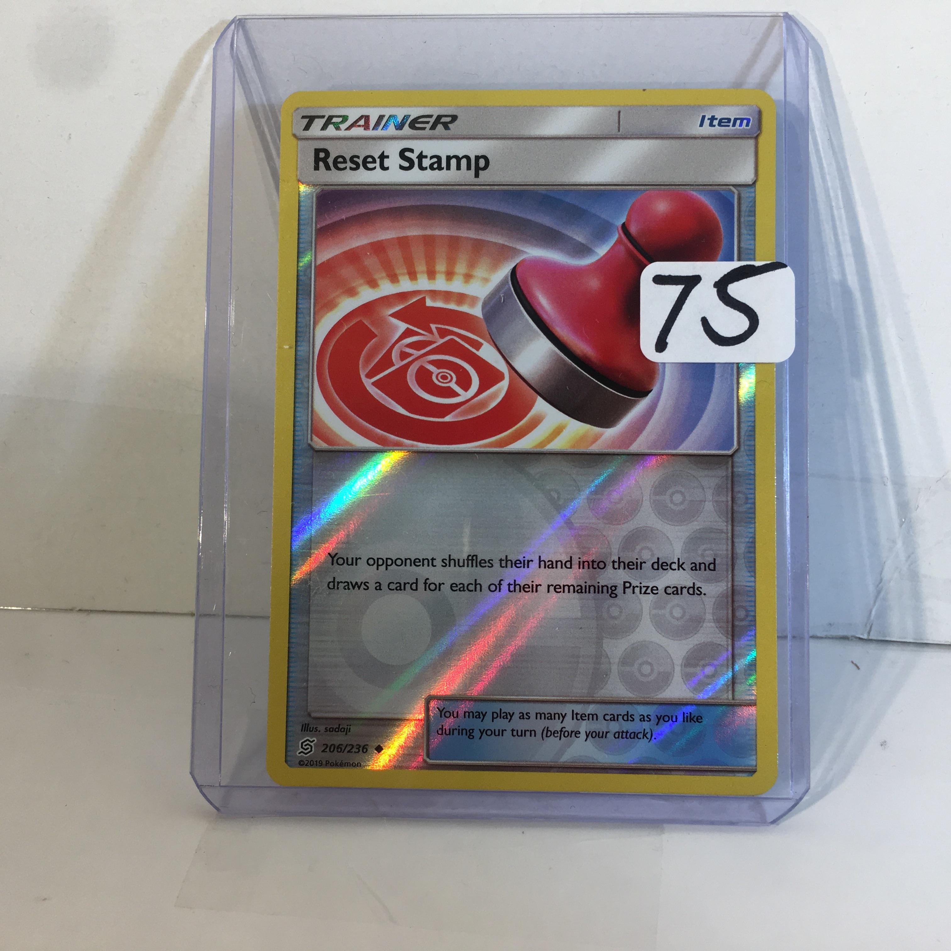 Collector Modern 2019 Pokemon TCG Trainer Reset Stamp Pokemon Trading Game Card 206/236