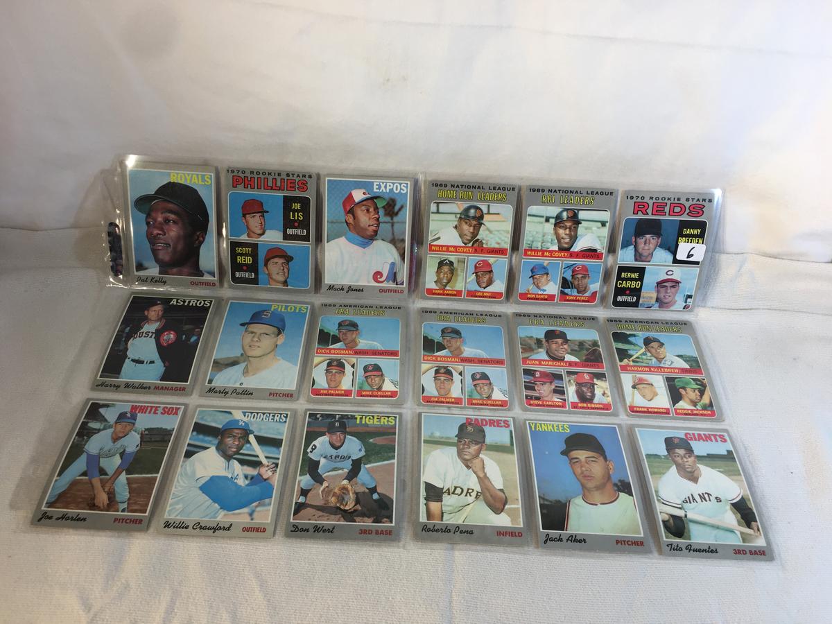 Lot of 18 Pcs Collector Vintage  MLB Baseball  Sport Trading Assorted Cards & Players - See Photos