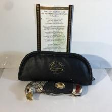 New The Franklin MINt Collector Knives Bald Eagle Folded Pocket Knive W/Case and COA