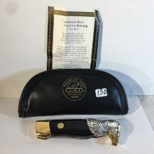 New The Franklin Mint Collector Knives Bald Eagle Folded Pocket Knive W/Case and COA