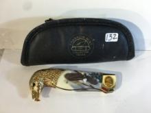 New The Franklin Mint Collector Knives Bald Eagle Pocket Folded Knive W/Case and COA