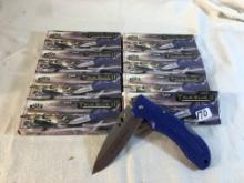 Lot of 8 Pcs Collector New Frost Cutlery True Bluee II Folded Pocket Knives 4.1/2"Closedd Lighweight