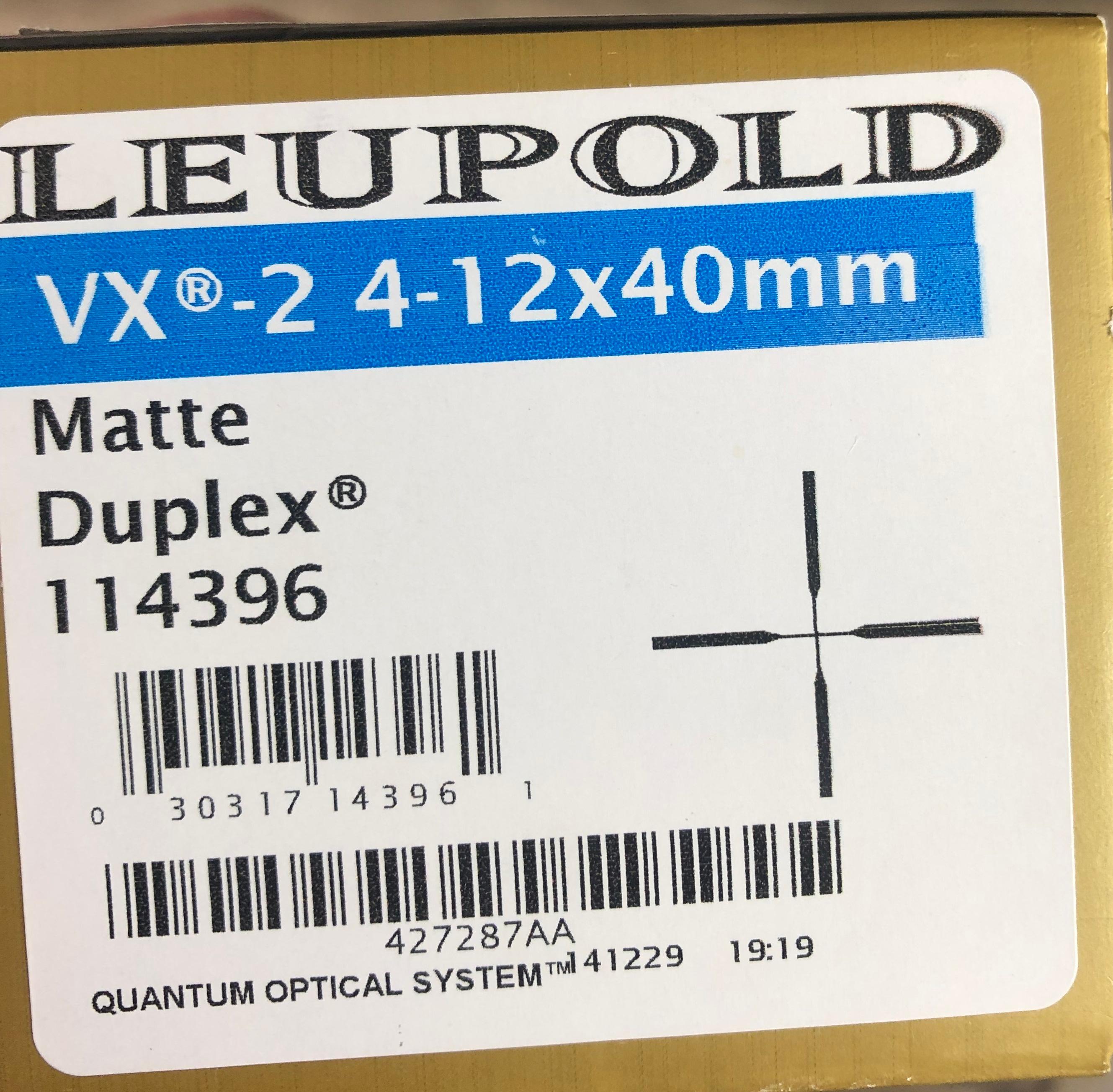 Leupold VX-2       4-12x40  11496 Scope