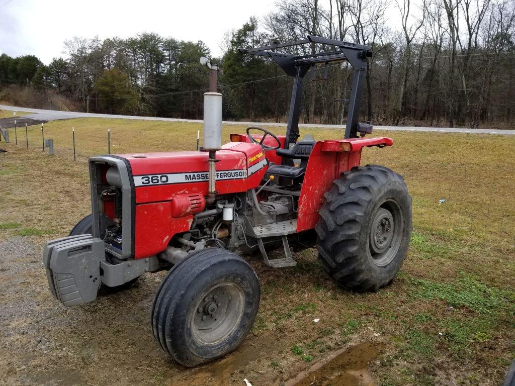 MASSEY FERGUSON 360 TRACTOR W/ FRONT WEIGHTS, HOURS SHOWING: 726, S: 5221V0