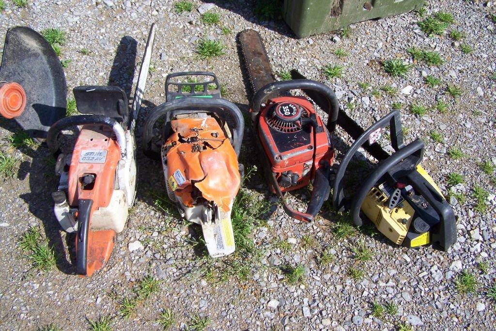 CHAINSAWS (4) (MCCULLUM, HOMELITE 350, STIHL 032AV, STIHL MS 311),JIG SAW,