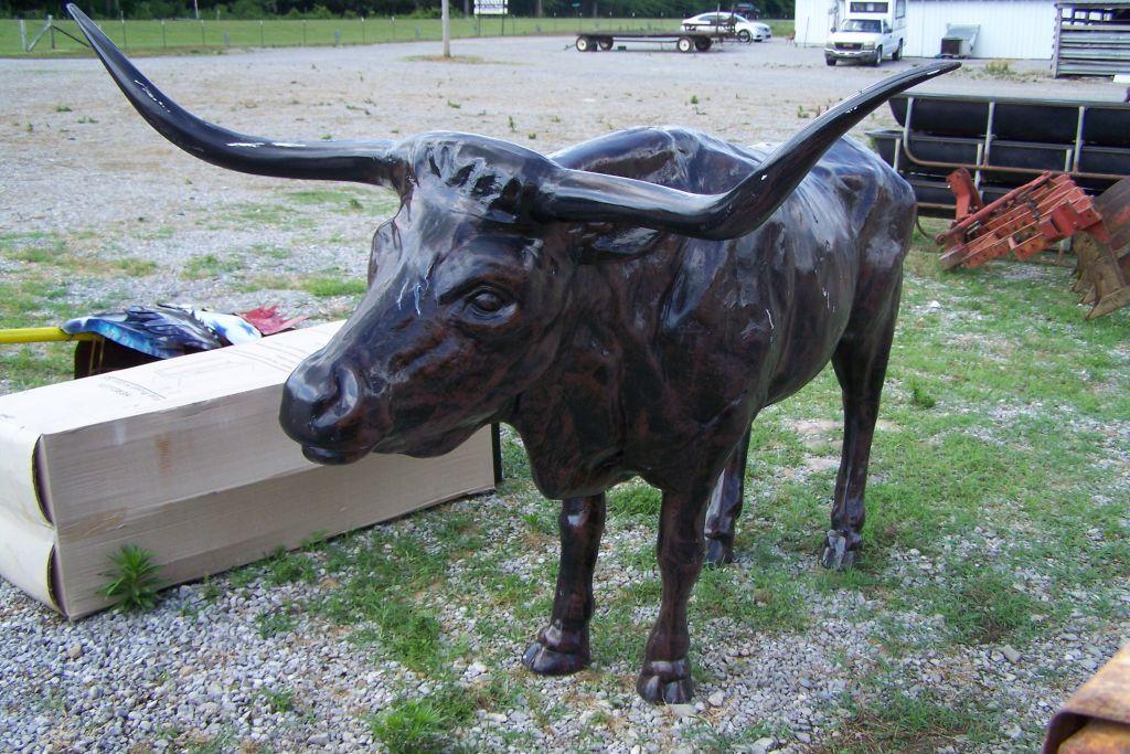 LIFE-SIZE LONGHORN STATUE