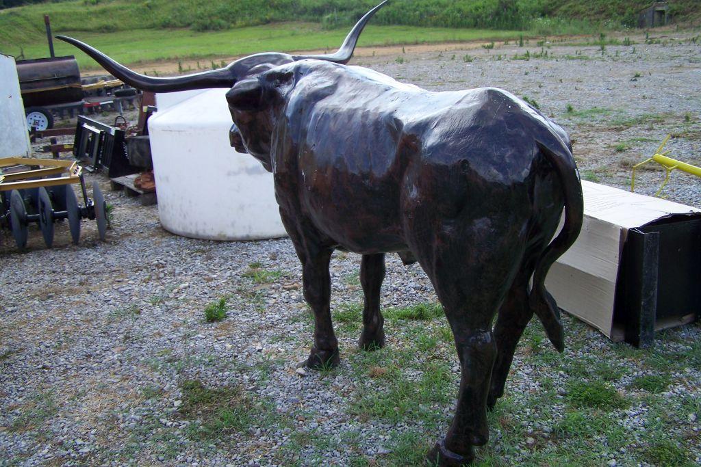 LIFE-SIZE LONGHORN STATUE