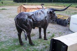 LIFE-SIZE LONGHORN STATUE