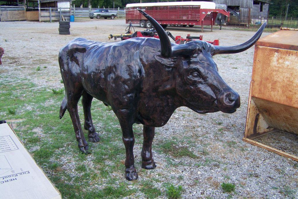 LIFE-SIZE LONGHORN STATUE