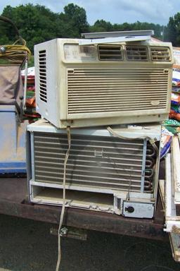 2 WINDOW A/C UNITS AND MAGIC CHEF MINI FRIDGE