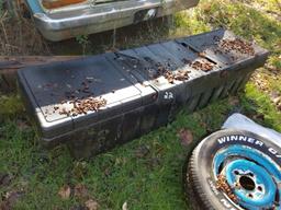 BLACK PLASTIC TRUCK TOOL BOX, APPROX 72"