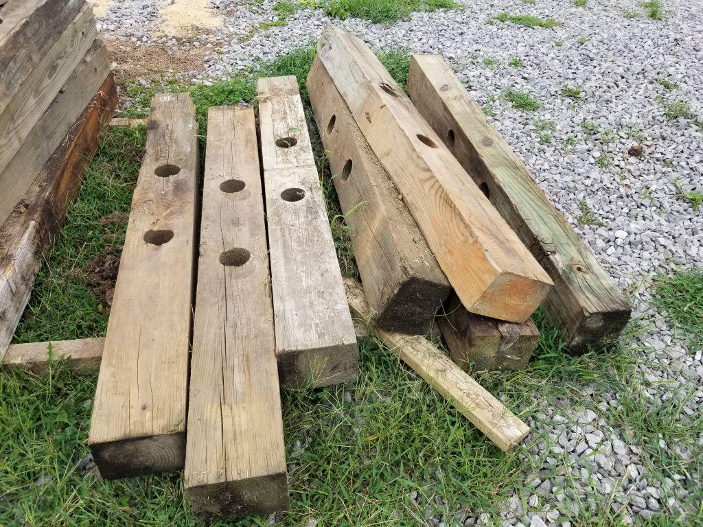 6 X 8 X 6 WOOD POSTS (7)