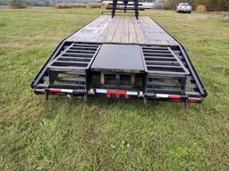 ELITE 20' WITH 5' DOVE FLATBED GOOSENECK TRAILER, WITH RAMPS, TANDEM AXLE,