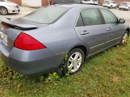 2007 HONDA UEX ACCORD CAR, VIN: 1HGCM56857A076184, MILES SHOWING: 187,636