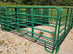 NEW 12' GREEN CORRAL PANELS, 3 BRACE, WITH PINS, 5' TALL (SET OF 10 FOR ONE