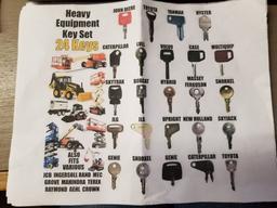 NEW HEAVY EQUIPMENT KEY SET, 24 KEYS