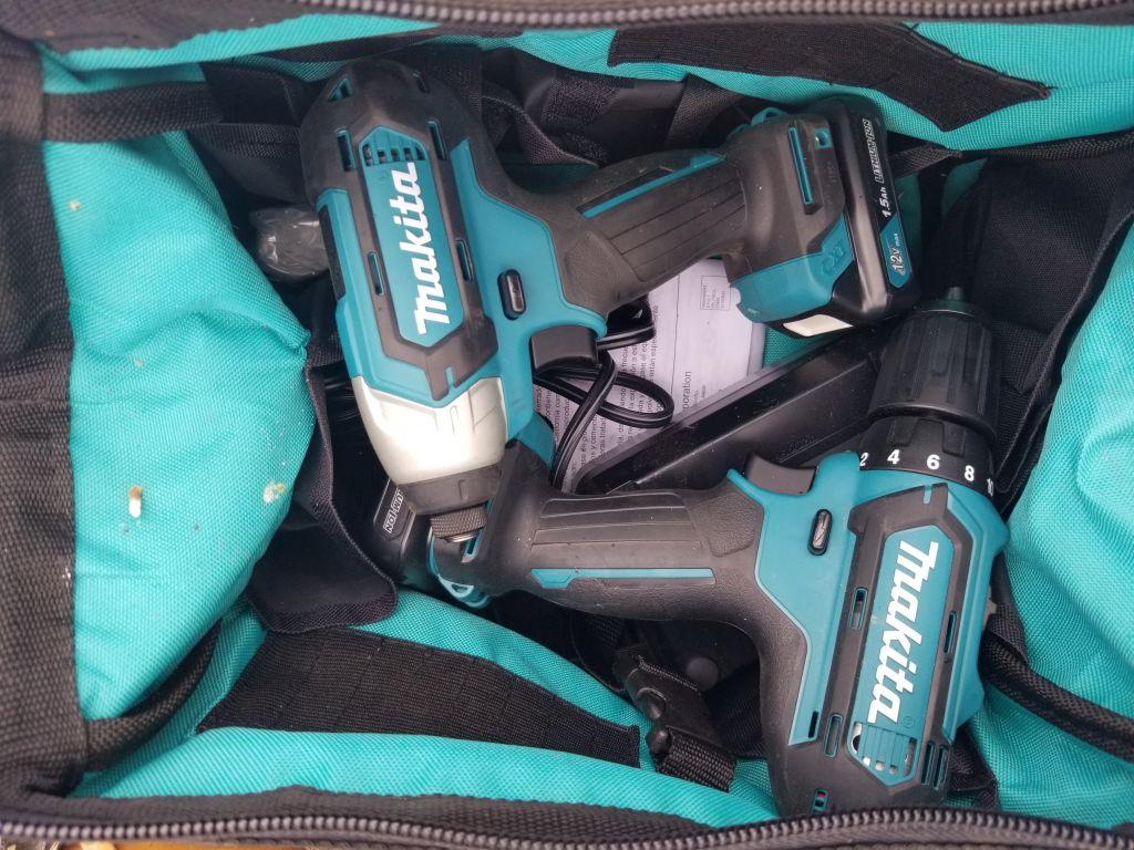 NEW MAKITA 2 PIECE DRILL SET WITH TOOL BAG