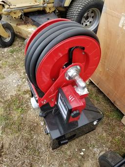 DIESEL FUEL PUMP, HOSE, AND REEL, 110V, 1", WITH NOZZLE