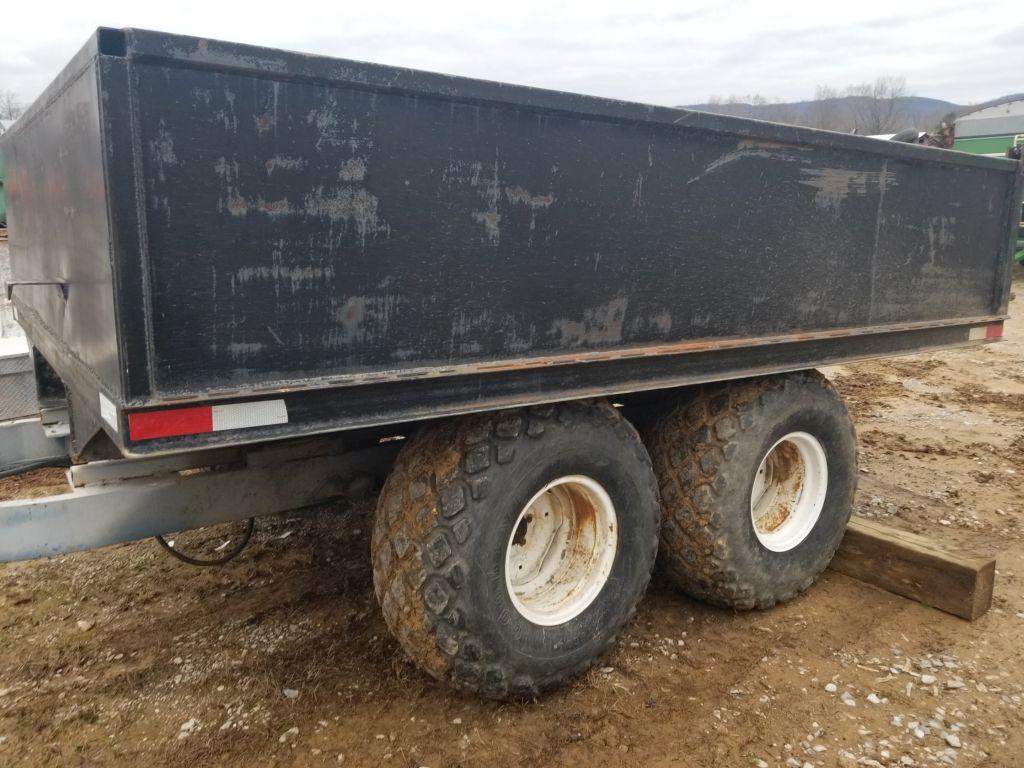 14' X 8' DUMP TRAILER, HYDRAULIC, AG DUMP, PINTLE HITCH, NO PAPERWORK