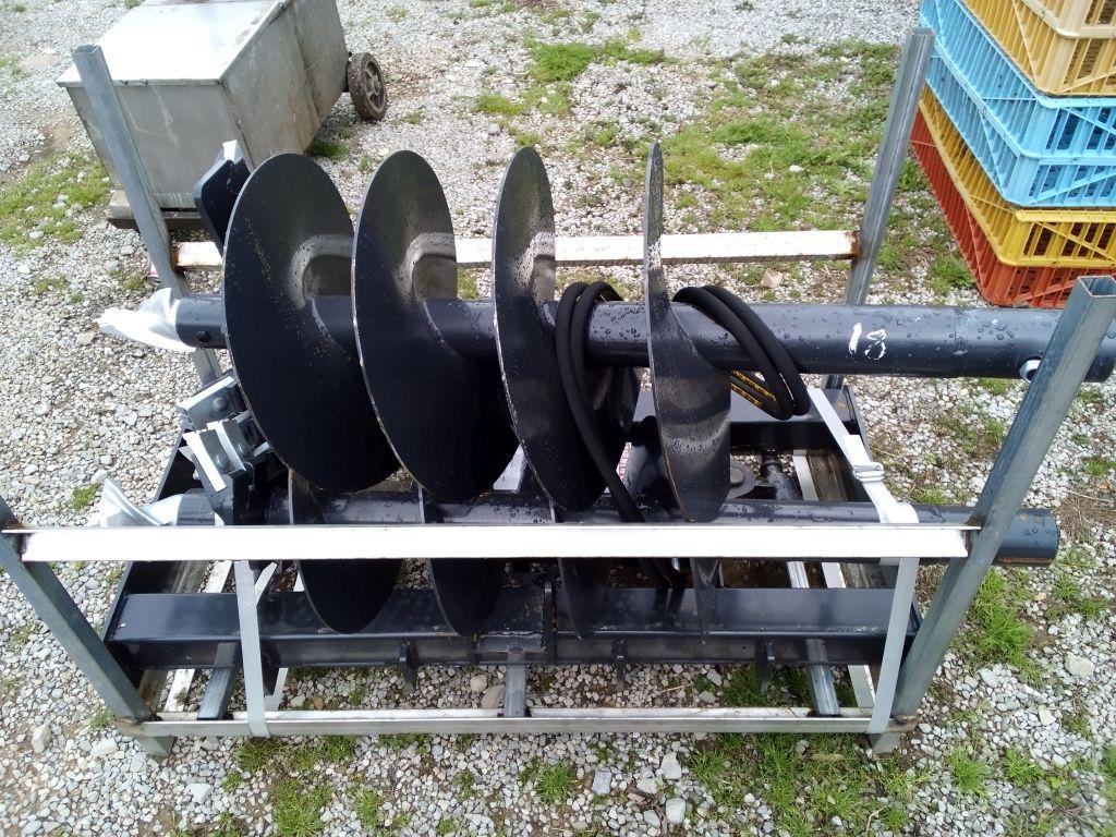 UNUSED JCT QUICK ATTACH POST HOLE DIGGER, WITH 12" & 18" BITS