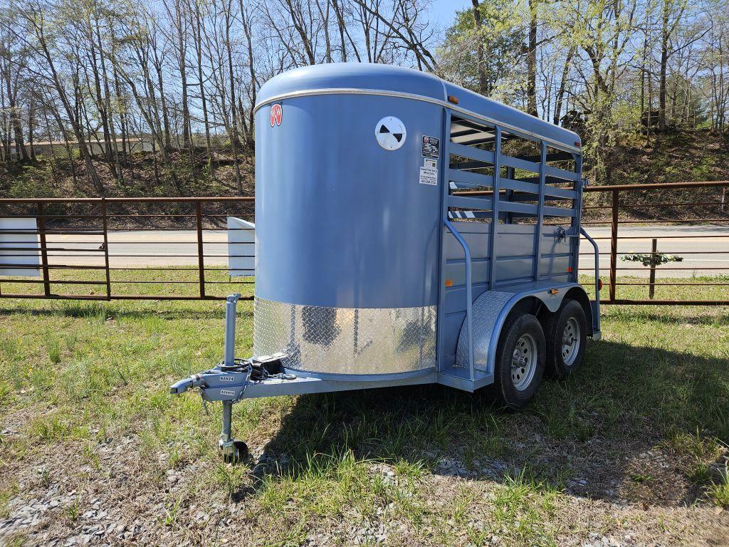 2023 UNUSED WW 5X10 BLUE BUMPER PULL STOCK TRAILER, HAS BILL OF ORIGIN, SLI