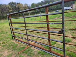 NEW 24' HEAVY DUTY FREE STANDING PANEL WITH 10' GATE WELDED ON