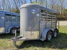 2023 UNUSED WW 5X10 BEIGE BUMPER PULL STOCK TRAILER, HAS BILL OF ORIGIN, SL