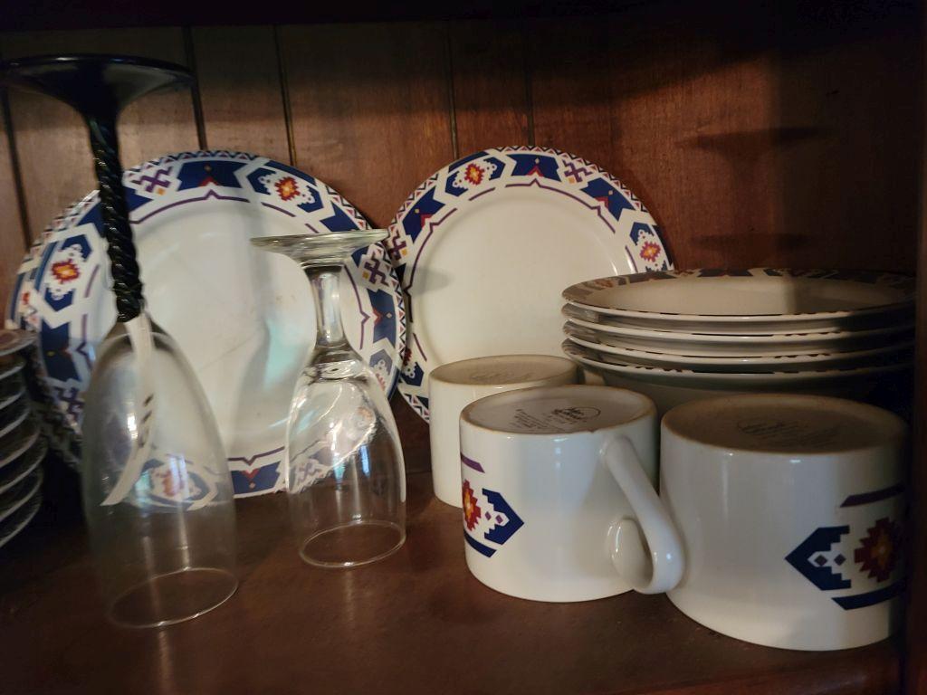 ASTEC CHINA SET WITH WINE GLASSES