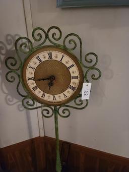 FLOOR STANDING METAL DECORATIVE CLOCK