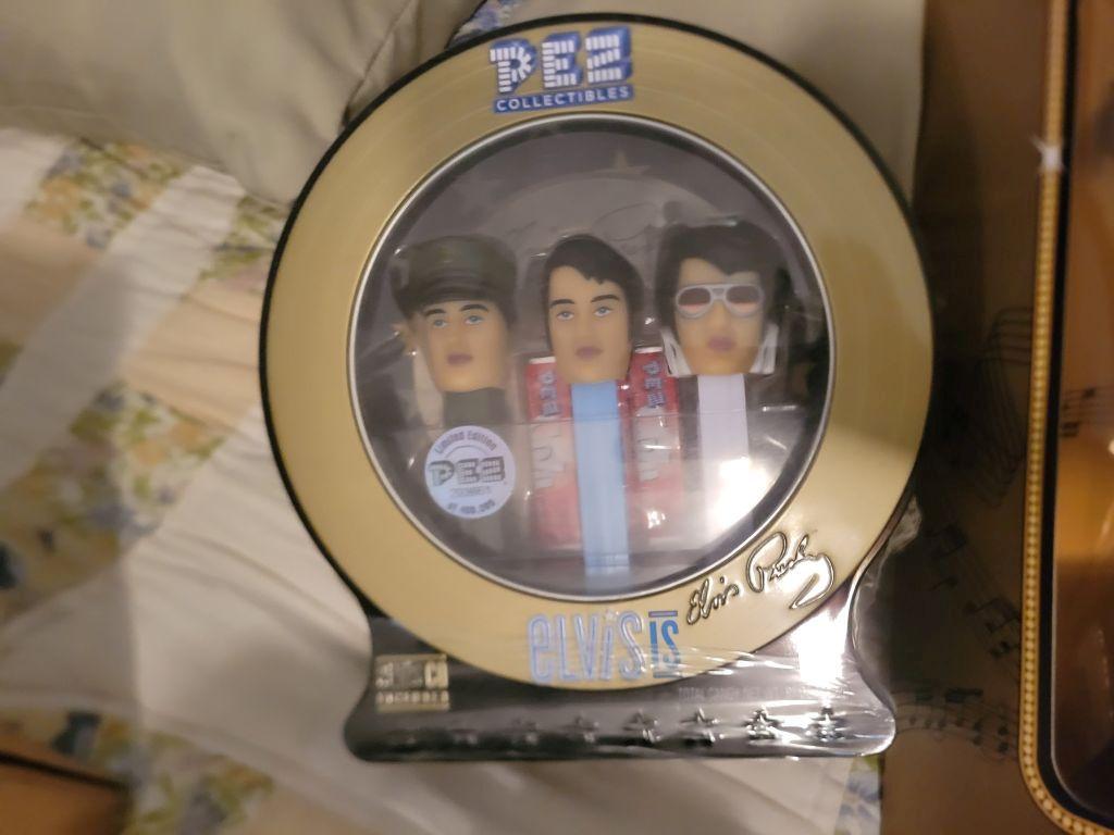 ELVIS COLLECTORS DOLL WITH ELVIS PEZ COLLECTION