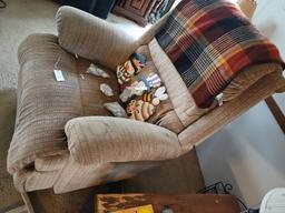 TAN FABRIC CLOTH RECLINER