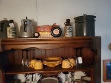 TRACTOR COOKIE JAR, MISSISSIPPI BEER BOTTLES, AND METAL CONTAINERS