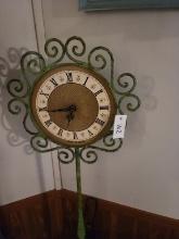 FLOOR STANDING METAL DECORATIVE CLOCK