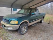 1997 FORD F-150, 4X4, AUTO TRANS, 4.6 ENGINE, 156,000 MILES SHOWING, VIN: 1