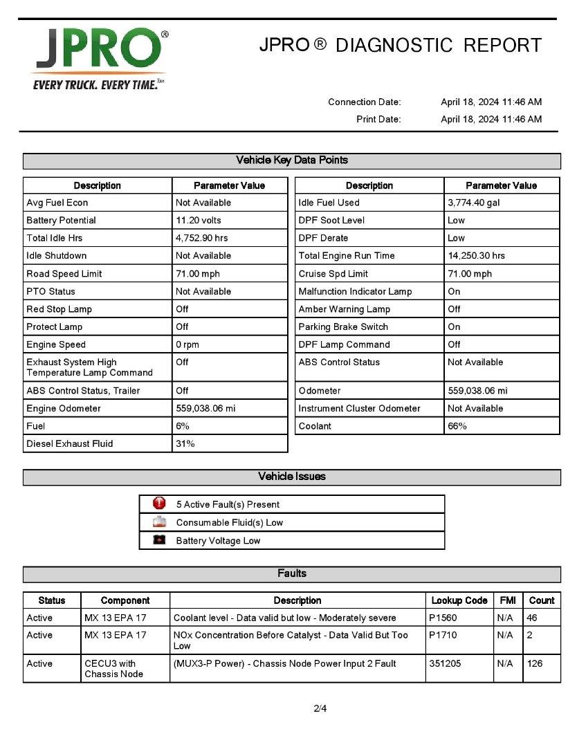 2018 PETERBILT 579 EPIQ Serial Number: 1XPBAP9X1JD483506