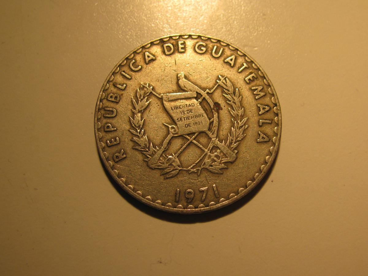 Foreign Coins:1971 Guatmala 25 Centavos