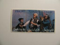 3 Vintage Unused Mint U.S. Stamps