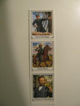 3 Vintage Unused Mint U.S. Stamps