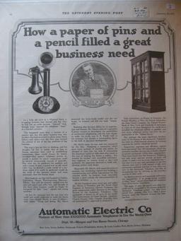 Vintage Newspaper Ad: Auto Electric Telephone Company Jan. 27, 1917