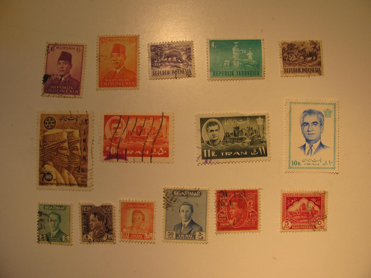 Vintage stamp set of: Indonesia, Iran & Iraq