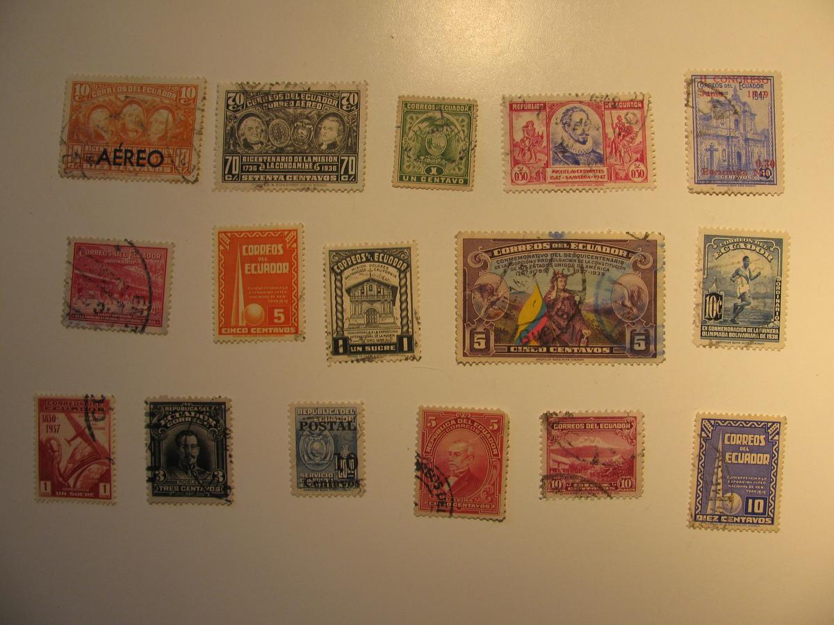 Vintage stamps set of: Ecuador